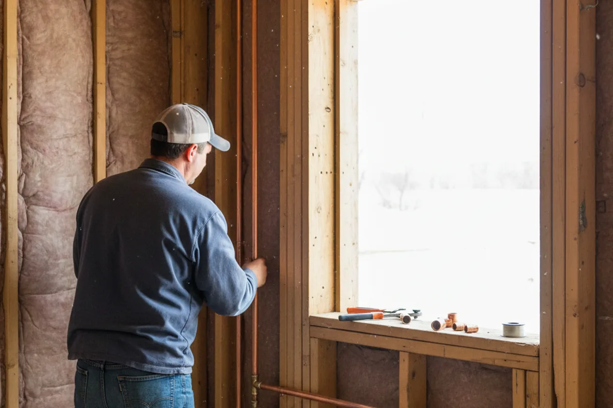 Licensed plumber running new copper supply lines in a Tallassee home
